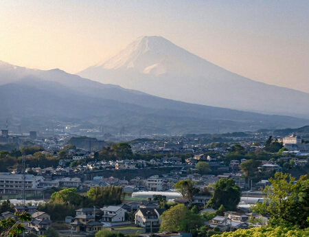 View of Mt. Fuji from the ruins of Yamanaka Castle