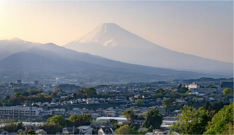 View of Mt. Fuji from the ruins of Yamanaka Castle