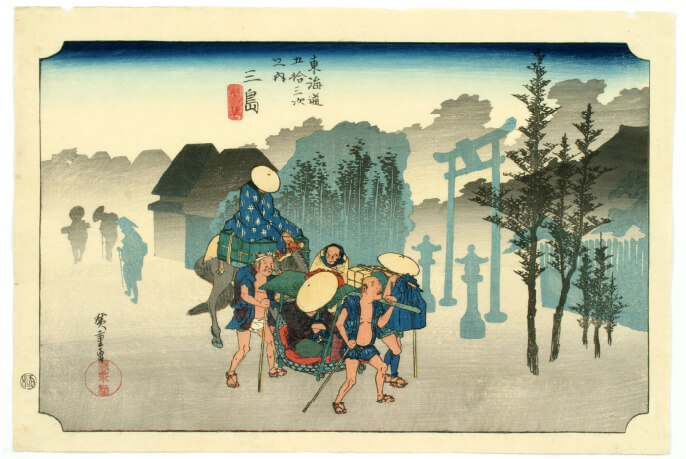 Mishima, Morning Mist from Utagawa Hiroshige's 'The Fifty-Three Stations of the Tōkaidō'