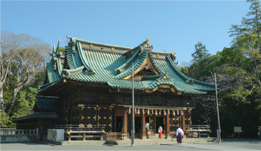 Mishima Grand Shrine with a majestic atmosphere